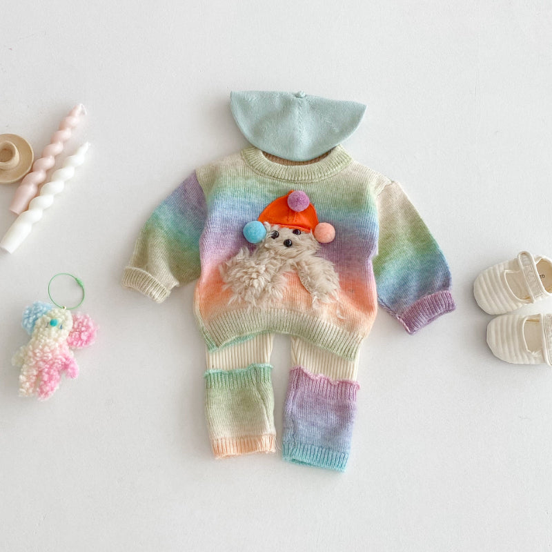 【BABY&KID】カラフルボーダーニットセットアップSK092432