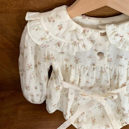 【BABY-予約限定】ガーゼ小花柄ロンパースSK101211