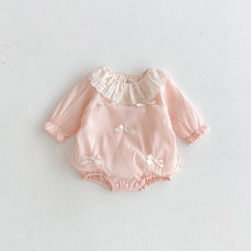 【BABY】レース襟蝶結びロンパースSK092507