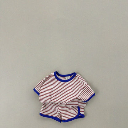 【BABY&KID】夏新作 キュートなボーダーセットアップSK080211