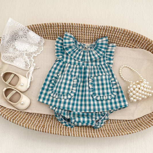 【BABY&KID】夏新作 かわいいチェックセットアップSK104926