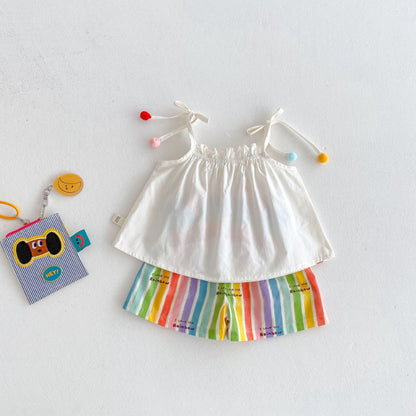 【BABY&KID】夏新作 レインボーセットアップSK080602