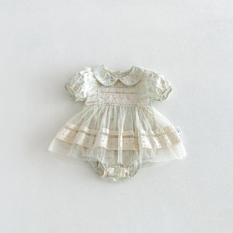 【BABY】夏新作小花柄チュールロンパースSK105503