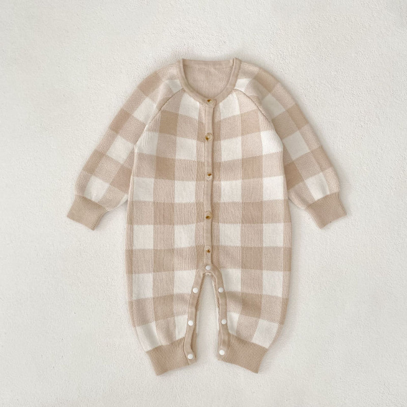 【BABY】チェックニットカバーオールSK100604