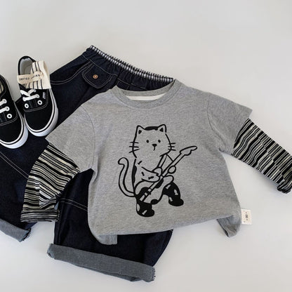 【BABY&KID】小猫柄長袖TシャツSK100529