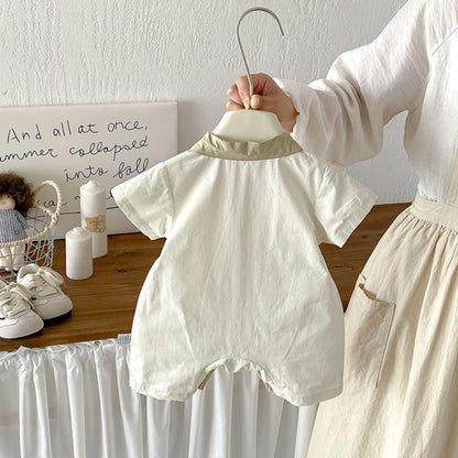 【BABY】夏新作シンプルコットン半袖カバーオールSK104821