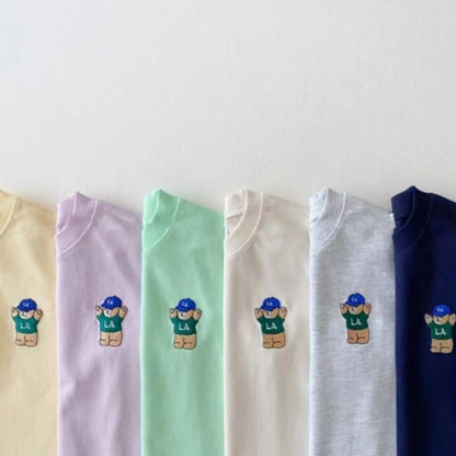 【BABY&KID】夏新作 ベア刺繍セットアップSK091203