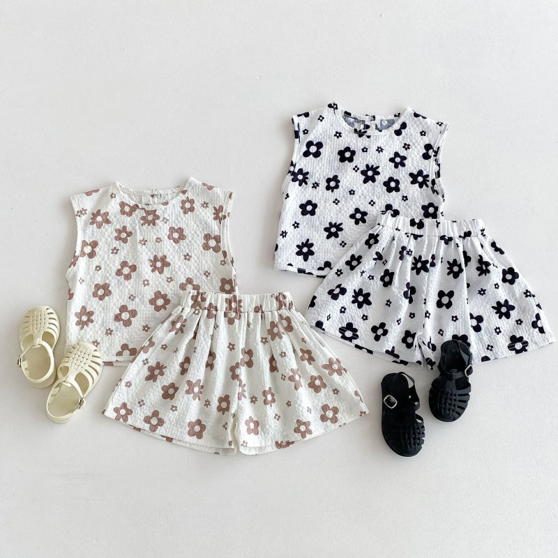 【BABY&KID】夏新作 フラワープリントセットアップSK080209