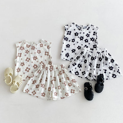 【BABY&KID】夏新作 フラワープリントセットアップSK080209