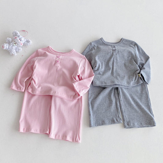 【BABY&KID】無地リブセットアップSK092437