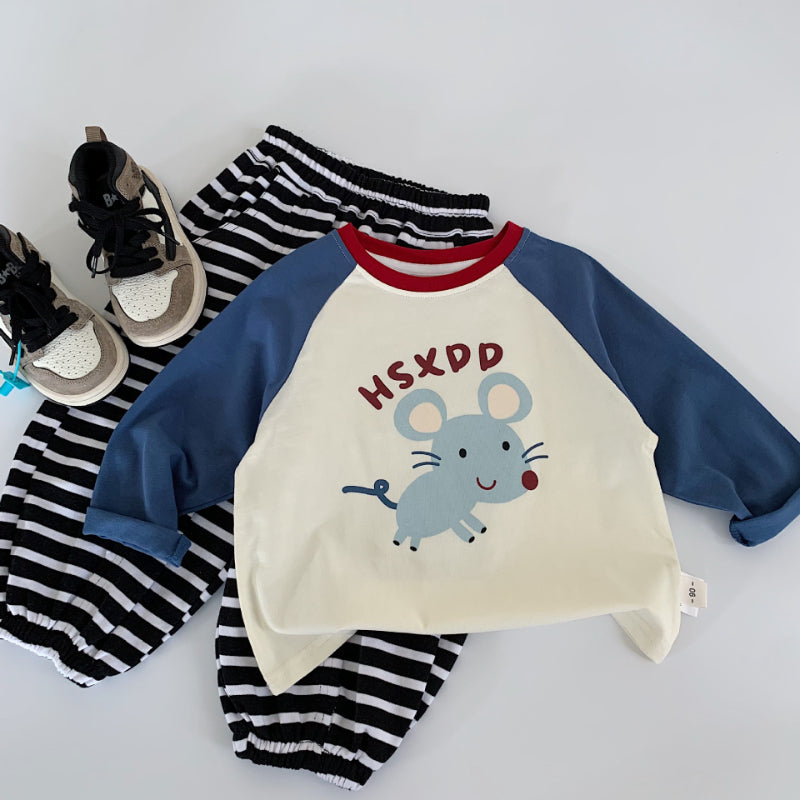【BABY&KID】可愛い動物ラグラン袖TシャツSK100534