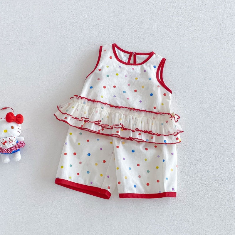 【BABY&KID】夏新作フリルドットセットアップSK105915