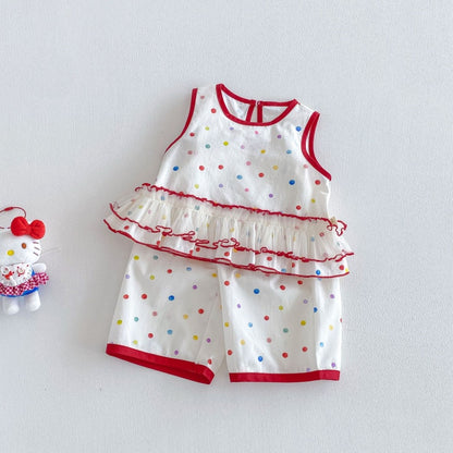 【BABY&KID】夏新作フリルドットセットアップSK105915