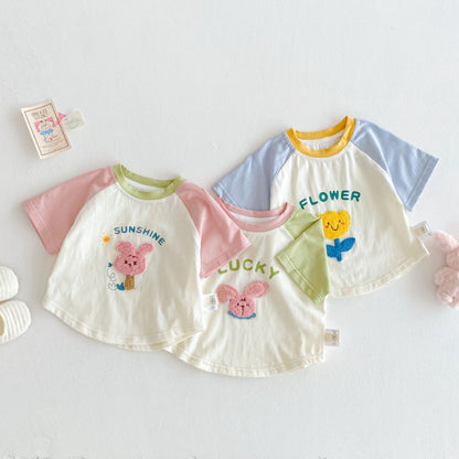 【BABY&KID】夏新作 カラーバリショートTシャツSK072006