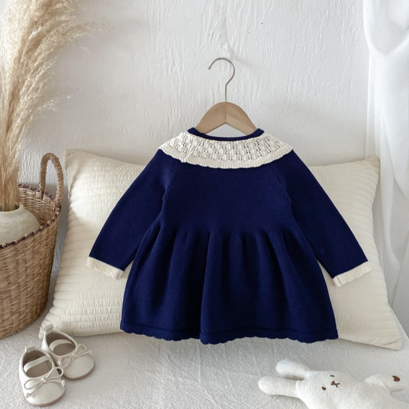 【BABY&KID】小花刺繍ニットワンピースSK092701