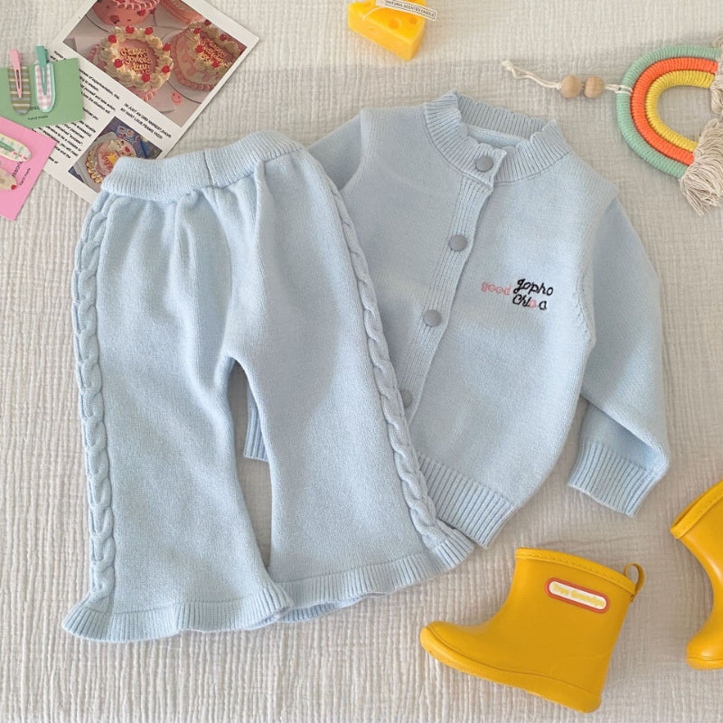 【BABY】英字刺繍カーディガン&パンツSK092908