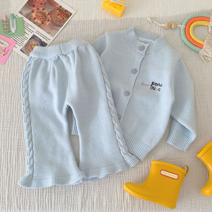 【BABY】英字刺繍カーディガン&パンツSK092908
