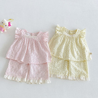 【BABY&KID】夏新作フリルスリーブ小花柄セットアップSK105604