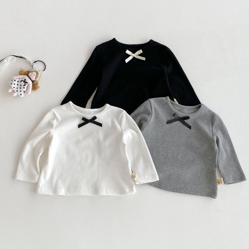 【BABY】韓国風蝶結び長袖TシャツSK100323