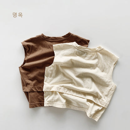 【BABY&KID】夏新作 ポケット付きノースリーブTシャツSK080817