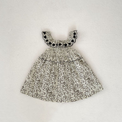 【BABY&KID】夏新作 フローラル刺繍ノースリーブワンピースSK090322