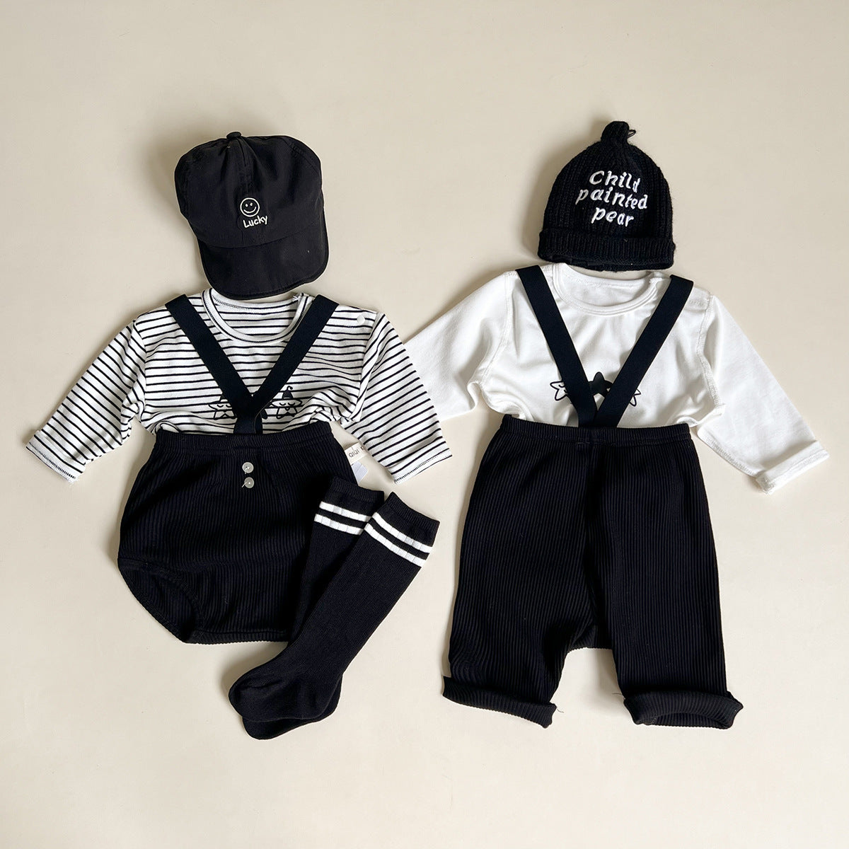 【BABY】韓国風おしゃれブラックサロペットORベストSK061703