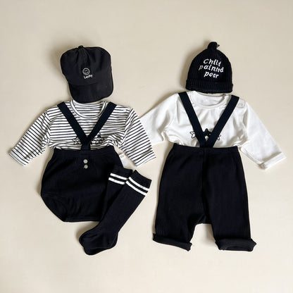 【BABY】韓国風おしゃれブラックサロペットORベストSK061703