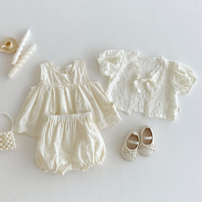 【BABY&KID】夏新作 クリーム可愛いカーディガン、セットアップSKO71203