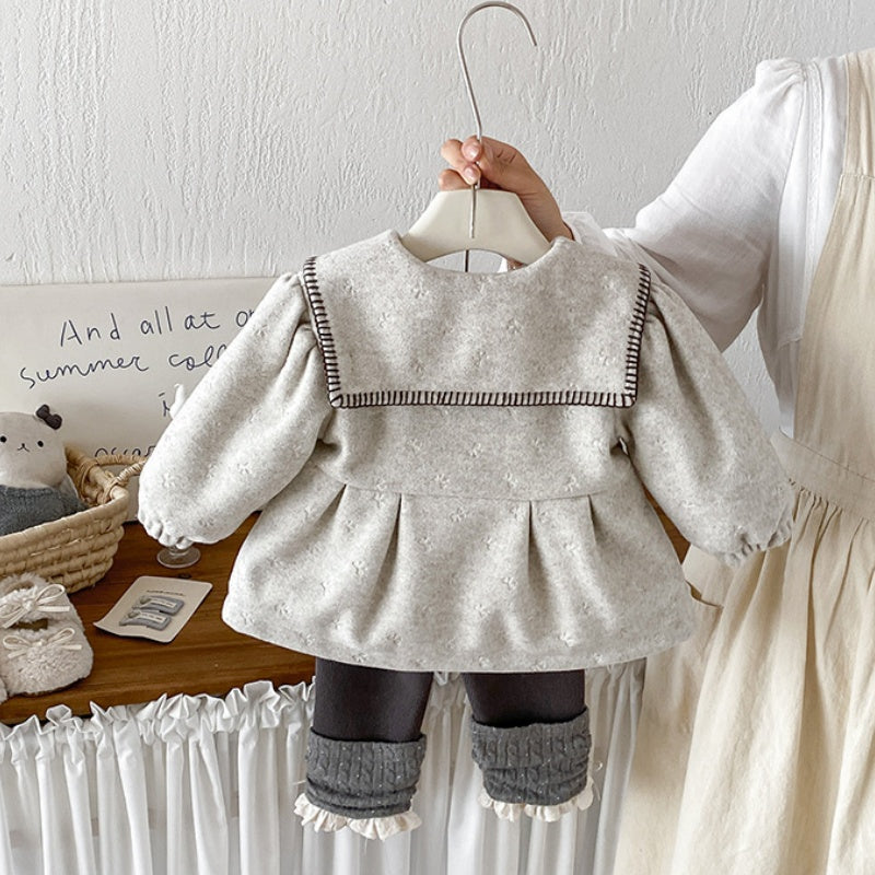 【BABY】冬新作ツイード風ジャケット、裏起毛レギンスSK108311