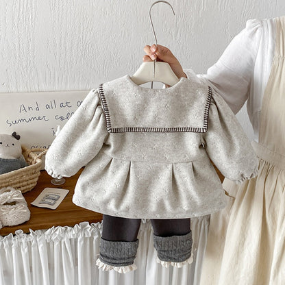 【BABY】冬新作ツイード風ジャケット、裏起毛レギンスSK108311