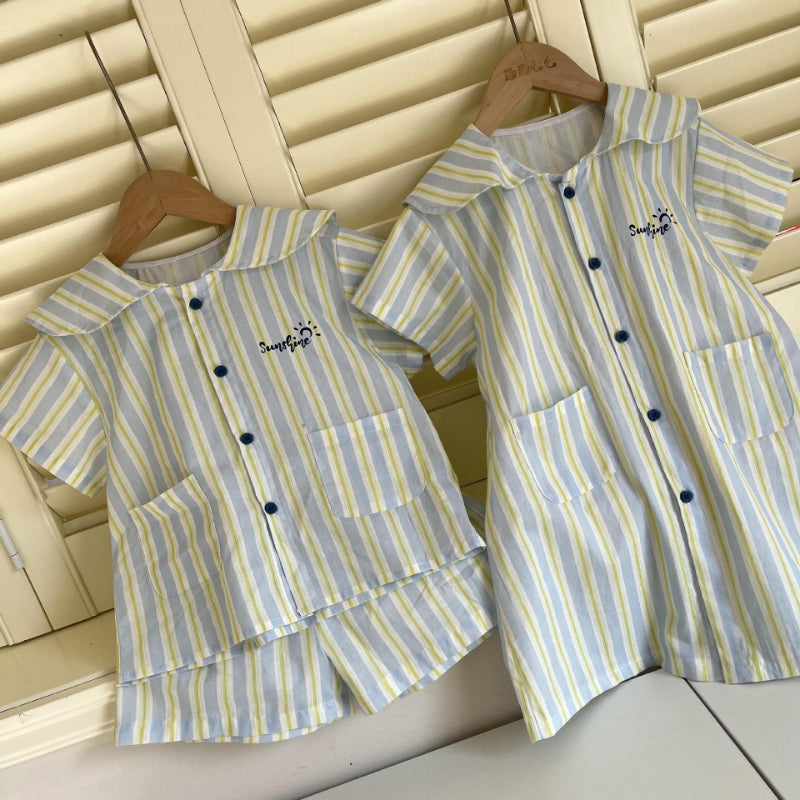 【BABY&KID】夏新作 ポケット付きストライプワンピース、セットアップSK072108