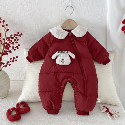 【BABY】冬新作わんちゃん柄あったかカバーオールSK103104