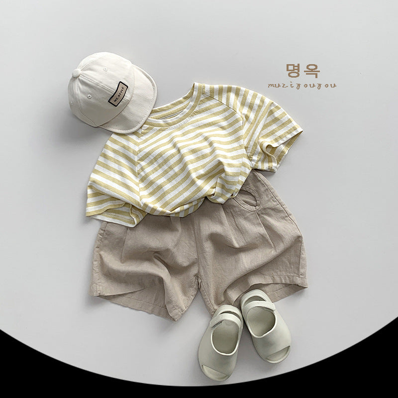 【BABY&KID】夏新作 マカロンカラーボーダーTシャツSK080810