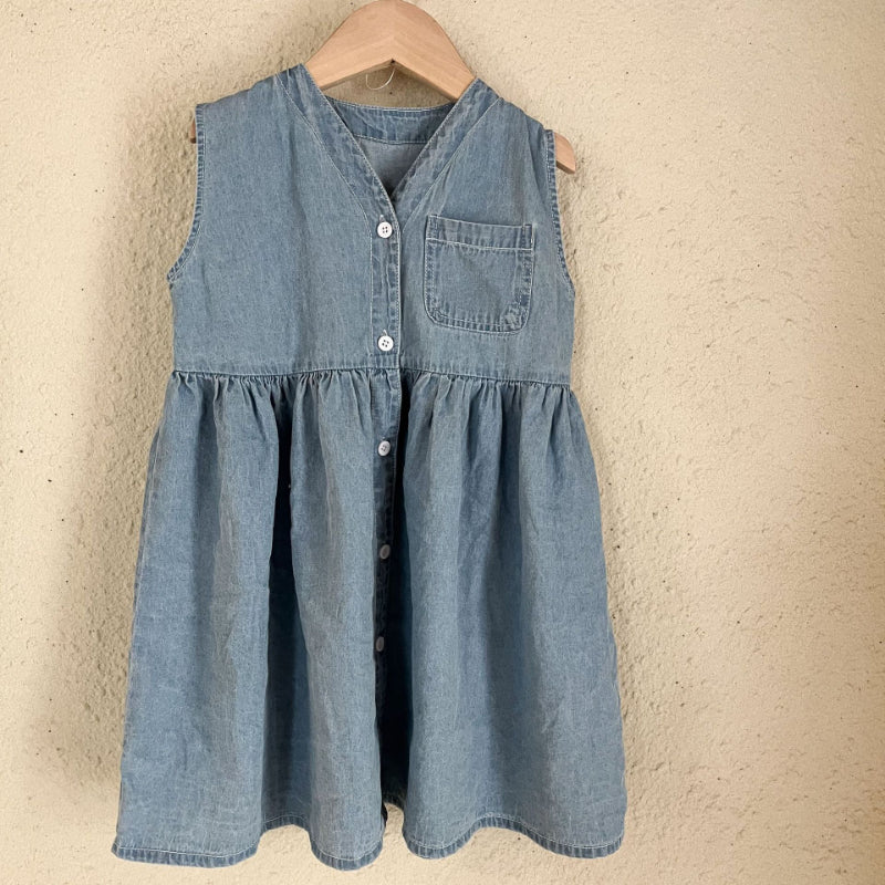 【BABY＆KID】夏新作 Vネックデニムセット、ワンピースSK063012