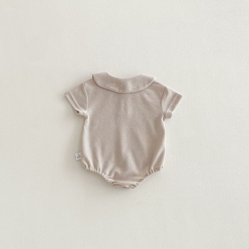 【BABY】夏新作ワッフル無地ロンパースSK104608