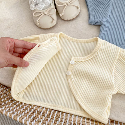 【BABY】夏新作 メッシュロンパース＆カーディガンセットアップSK071908