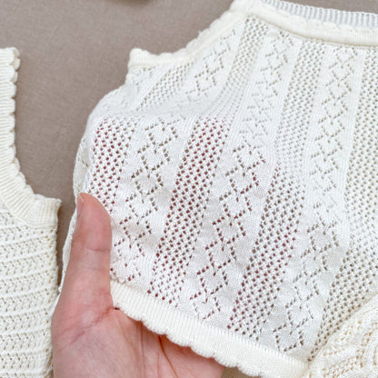 【BABY】夏新作 刺繍、無地ニットベスト、スカートSK071922