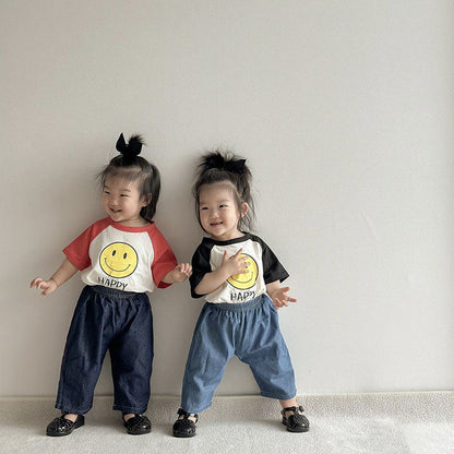 【BABY】夏新作 スマイルプリントTシャツSK080827
