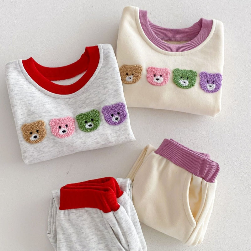 【BABY&KID】カラーベアー可愛いセットアップSK032201