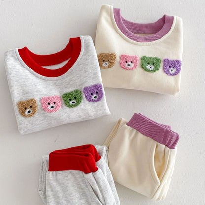 【BABY&KID】カラーベアー可愛いセットアップSK032201