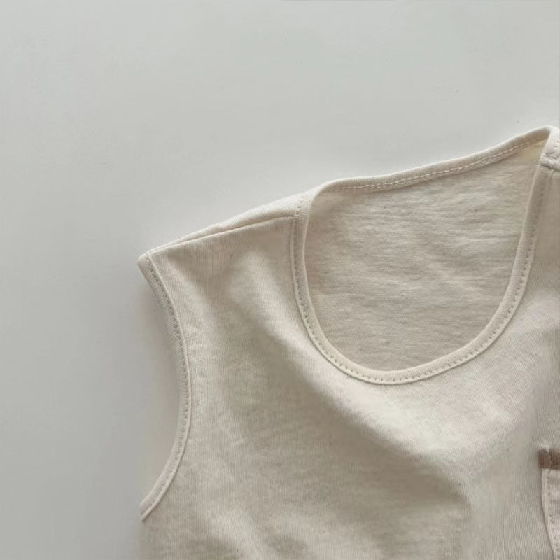 【BABY】夏新作ノーカラークールネックセットアップ 全2色SK062915