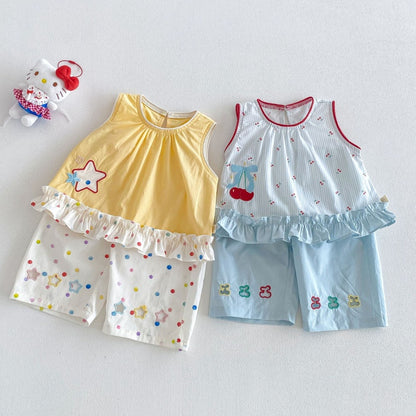 【BABY&KID】夏新作さくらんぼ、星柄セットアップSK105905