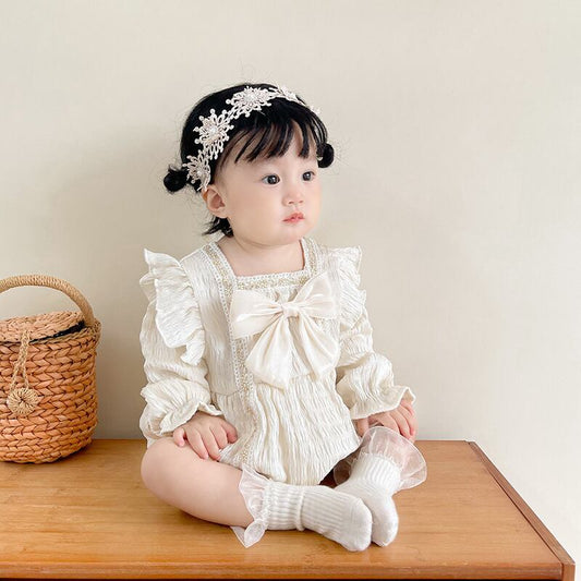 【BABY】春新作お姫様レースリボン付きロンパースSK11320