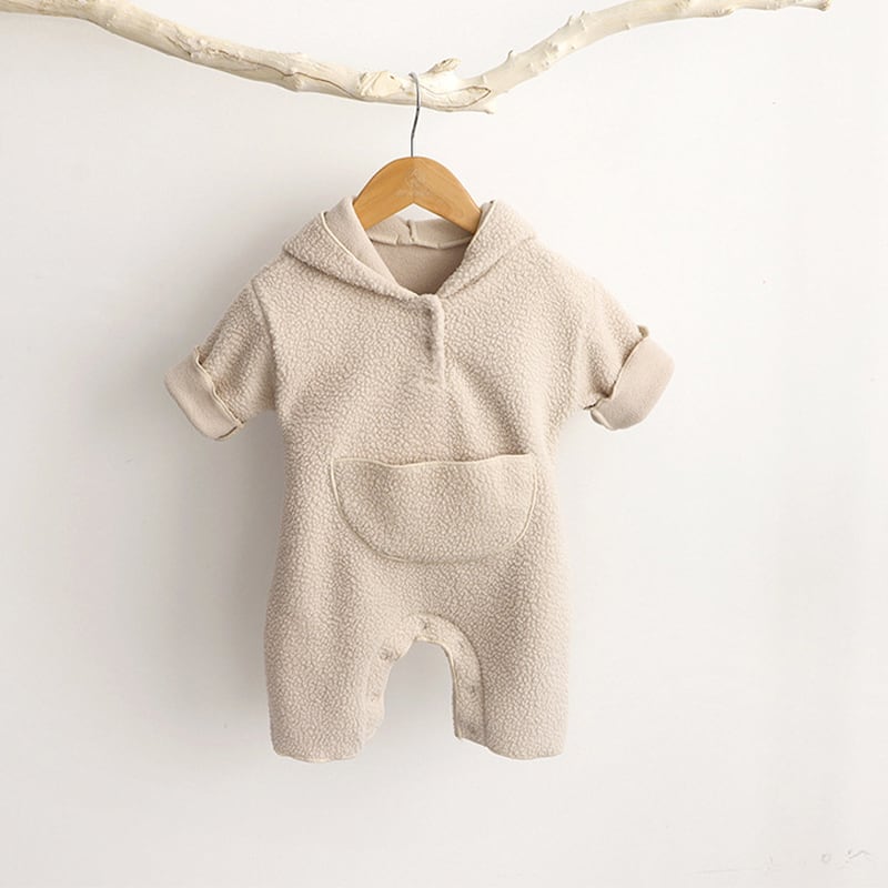 【BABY】冬新作帽子付けフリース長袖オールインワン　全1色SK11384