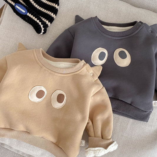 【BABY&KID】冬新作　ビッグアイズ裏起毛セットアップSK11367