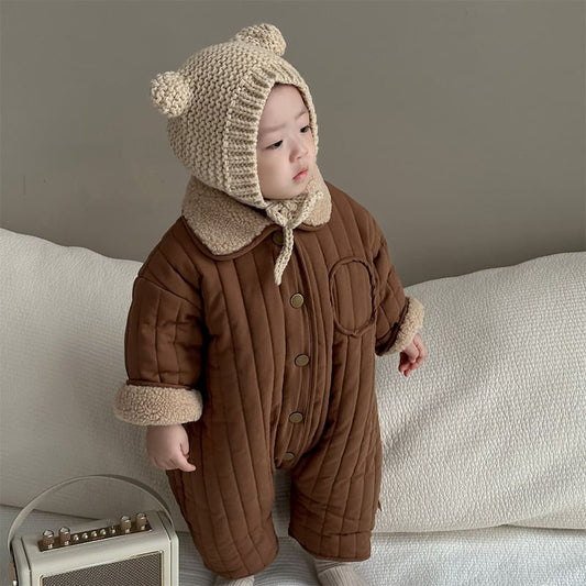 【BABY】冬新作両面きれ中綿キルティング起毛オールインワン　全2色SK11385