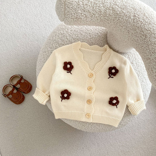 【BABY】フラワー刺繡可愛いカーディガンSK051302