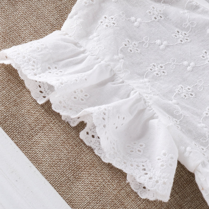 【BABY】夏新作 花柄刺繍レースロンパース&帽子SK090701