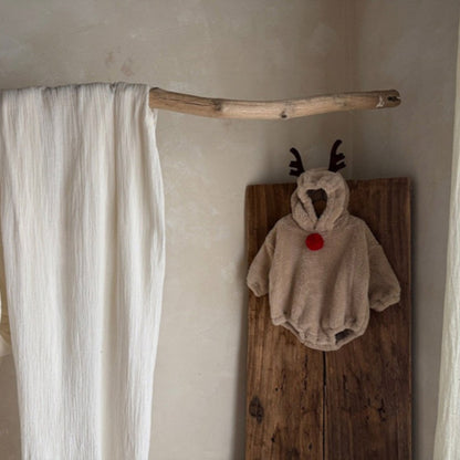 【BABY】トナカイ角付き裏起毛ロンパースSK102821