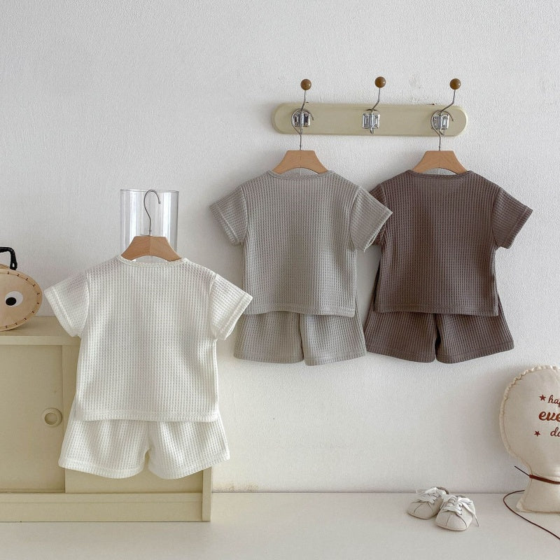 【BABY&KID】夏新作ワッフルくまセットアップSK105019